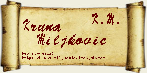Kruna Miljković vizit kartica